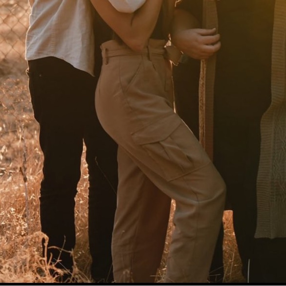 H&M tan high waisted pants